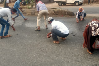 people started looting fish on road in giridih