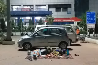 Families of patients are sleeping on ground and in the car