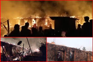 fire accident in srikakulam district, 19 huts burnt