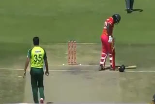 Debutant Iqbal's deadly bouncer breaks batsman’s helmet in two halves during Zim vs Pak 2nd T20I