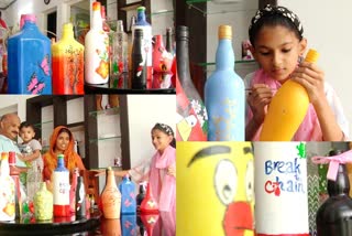 bottle art  bottle art as hobby  covid hobby  covid bottle art  ബോട്ടിൽ ആർട്ട്  നേരം പോക്കിന് ബോട്ടിൽ ആർട്ട്  കൊവിഡ് നേരം പോക്കുകൾ  കൊവിഡ് ബോട്ടിൽ ആർട്ട്