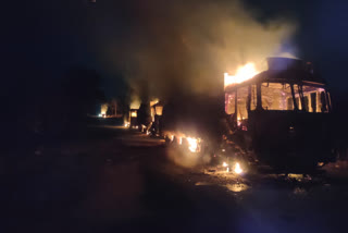 Ten vehicles burnt