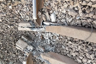 blast on railway track by naxalites in chaibasa