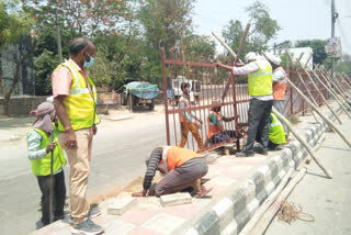 PWD workers working under lockdown in Delhi