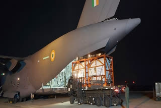 distribution of oxygen  Indian Air Force  IAF  cryogenic oxygen containers  ഒമ്പത് ക്രയോജനിക് ഓക്സിജൻ കണ്ടെയ്നറുകൾ ഇന്ത്യൻ വ്യോമസേന ഇറക്കുമതി ചെയ്തു  ഐഎഫ്  ഇന്ത്യൻ വ്യോമസേന