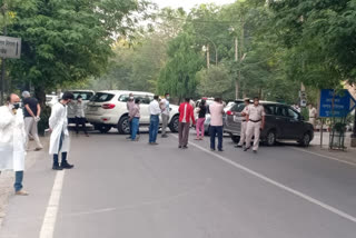 People protested Pushpanjali Hospital