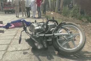 karnal road accident woman death