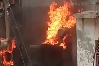 electricity transformer caught fire in  Ghaziabad