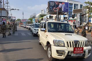 police flag march in ranchi