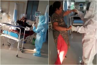 dance of corona patients and doctors in hospital of bilaspur