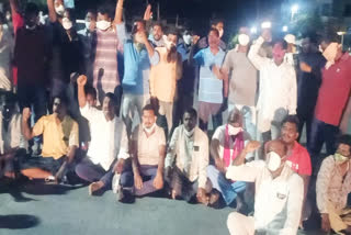 etela Fans support protest, kamalapur warangal urban