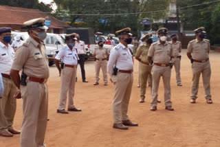 mangalore police staff are working with precautionary measures