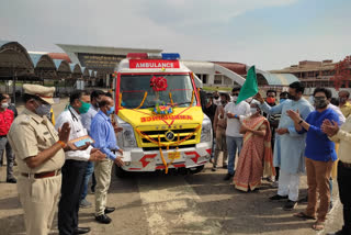 MINISTER DATTIGAON GIFTED AN AMBULANCE TO COVID CARE CENTER IN DHAR