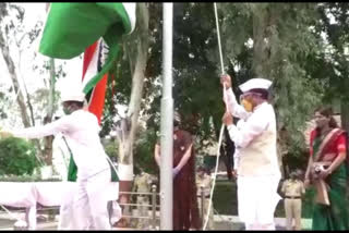 The Guardian Minister Dr. Flag hoisting by hand, at Buldana