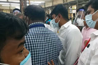 dmk udhayanidhi stalin at the counting center in chennai