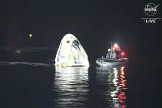 SpaceX returns 4 astronauts to Earth; rare night splashdown