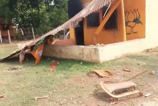 bjp-party-office-allegedly-attacked-by-the-tmc-in-durgapur