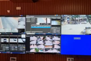 team of police control room monitoring through CCTV camera in Jagdalpur