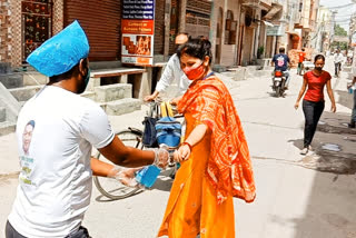 Hand sanitization campaign at Pratap Vihar