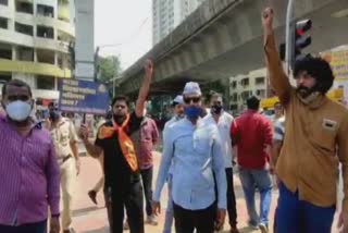 Maratha reservation demand Maratha protestors Lalbagh