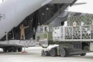 Germany to airlift first part of oxygen plant to India  airlift first part of oxygen plant  oxygen plant to India  Germany  ജർമ്മൻ സൈനിക വിമാനം  ഇന്ത്യക്കുള്ള ഓക്സിജൻ