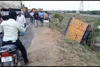 van falls in twenty feel deep pit in chennai two injured