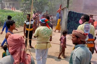 In Malda victory procession of trinamool workers