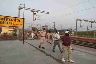 Workers check at railway station in sahibganj