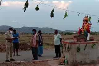 goddess durga statue remove in palasa