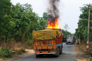 fire broke out in truck