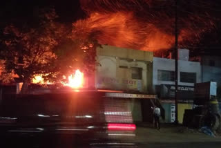 Tire and sound system warehouse caught fire in hazaribag