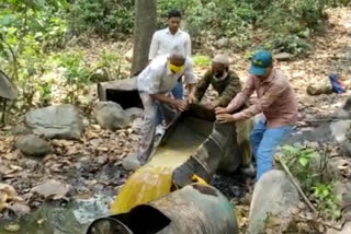 forest department destroyed 1200 litre lahan in paonta sahib