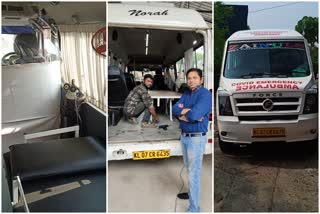 ട്രാവലറുകളെ ആംബുലന്‍സാക്കി  ആംബുലൻസ്  ambulances  converted travelers into ambulances  covid  കൊവിഡ്  കൊവിഡ് വ്യാപനം