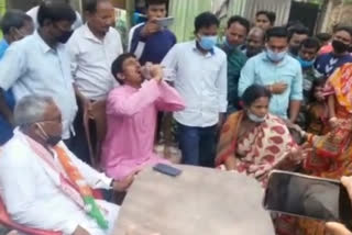 Mathabhanga BJP MLA sushil barman met with BJP workers in coochbehar