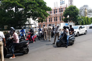 Police seized vehicles in Mysuru