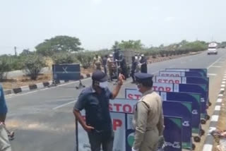 police stops  telangana  Telangana police  ഹൈദരാബാദ്  കൊവിഡ് വ്യാപനം  തെലങ്കാന  Andhra pradesh  Hyderabad