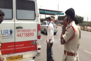 Telangana police  blocking Covid patient