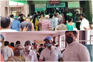 people-crowded-in-ghaziabad-hospitals-to-get-vaccinated-on-monday