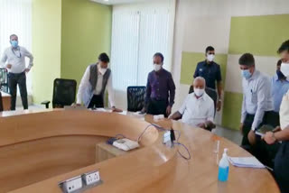 CM BSY visited covid war room in magadi road of bangalore