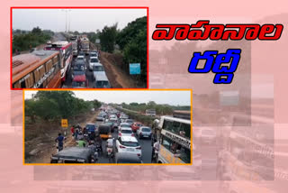 traffic at garikepadu checkpost