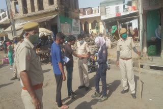 कोरोना काल में चालान, Action in lockdown,  Baskho town of Jaipur, fined in corona epedemic