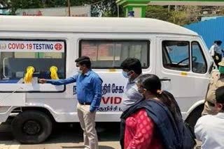 In the city of Berhampur, the covid  test mobile van will travel around the area