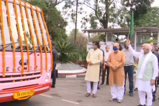 CM Manohar Lal flags mini bus ambulance