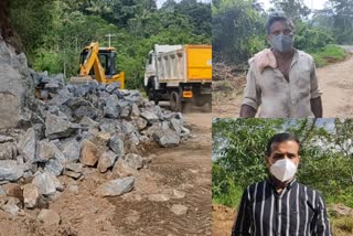 granite mining  കരിങ്കല്‍ ഖനനം  മണ്ണിടിച്ചിൽ  landslide  ഇടുക്കി  ഇടുക്കി കരിങ്കല്‍ ഖനനം  ഖനനം  mining  idukki granite mining  റോഡരികിലെ കരിങ്കല്‍ ഖനനം  road side granite mining  മഞ്ഞപ്പാറ  manjappara  നെടുങ്കണ്ടം