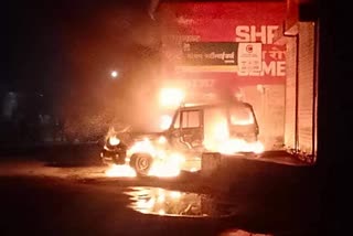 police vehicle was set on fire in newai