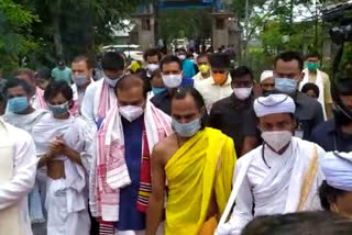 Chief Minister Dr Himanta Biswa Sharma arrives in Majuli