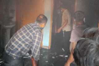 Bharatpur news, Fire due to short circuit