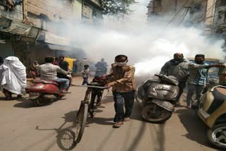 fogging at many places in ajmeri gate ward of delhi