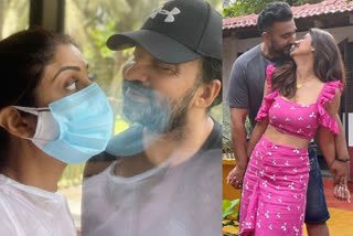 Shilpa Shetty shares picture of Love in the time of Corona  ശില്‍പ ഷെട്ടി കൊവിഡ്  കൊവിഡ് ബോളിവുഡ് വാര്‍ത്തകള്‍  ശില്‍പ ഷെട്ടി വാര്‍ത്തകള്‍  Shilpa Shetty news  Shilpa Shetty films  Shilpa Shetty husband