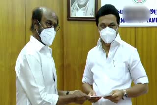 Rajinikanth handed over Rs 50 lakhs for COVID relief fund to Tamil Nadu CM MK Stalin